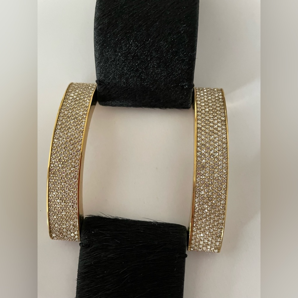 Henri Bendel very rare vintage cuff with pave crystals and gold plated!
